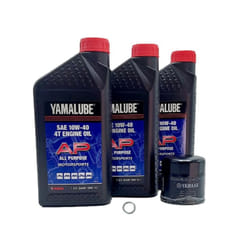 Yamaha MT09 (2021-2023) Master of Torque all Models Oil Filter Change Kit Yamaha Part# 5GH-13440-80-00 and 4 Quarts All Purpose LUB-10W40-AP-12