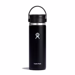 Hydro Flask Wide Mouth Bottle with Flex Sip Lid - Insulated Water Bottle Travel Cup Coffee Mug Black 20 oz