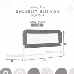 Dream On Me Lightweight Mesh Security Adjustable Bed Rail for Toddler  Breathable Mesh Fabric  Suitable for All Types of Beds  Reinforced Anchor Syste