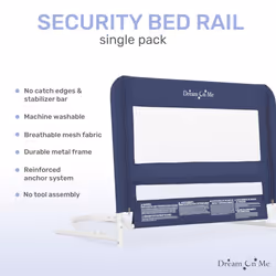 Dream On Me Lightweight Mesh Security Adjustable Bed Rail for Toddler  Breathable Mesh Fabric  Suitable for All Types of Beds  Reinforced Anchor Syste