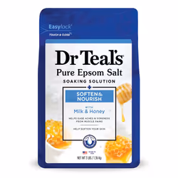 Dr Teals Epsom Salt Soaking Solution, Soften & Nourish with Milk and Honey, 48 Oz (Packaging May Vary)