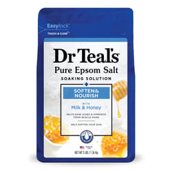 Dr Teals Epsom Salt Soaking Solution, Soften & Nourish with Milk and Honey, 48 Oz (Packaging May Vary)