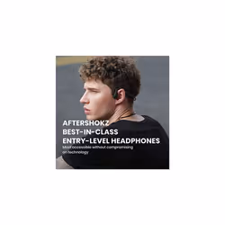 AfterShokz OpenMove Wireless Sport Headphones, Bone Conduction Bluetooth Earphones with Mic, IP55 Sweat Resistant for Running, Cycling (Slate Grey)
