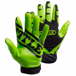 Battle Sports Ultra-Stick Wide Receiver Football Gloves - Adult & Youth Football Gloves - Adult Large Neon Green/Black