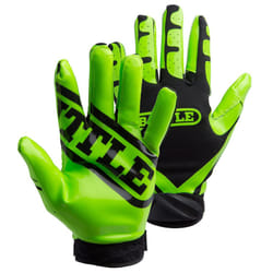 Battle Sports Ultra-Stick Wide Receiver Football Gloves - Adult & Youth Football Gloves - Adult Large  Neon Green/Black
