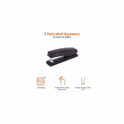 Stapler with 1250 Staples Black 3pack