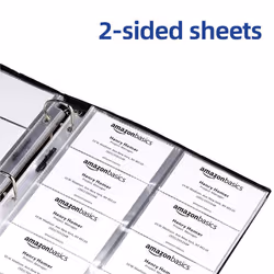 Amazon Basics Plastic Business Card Holder  Protector Sleeves for 3-Ring Binder  Transparent  25-Pack