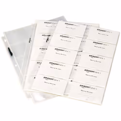 Amazon Basics Plastic Business Card Holder  Protector Sleeves for 3-Ring Binder  Transparent  25-Pack