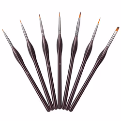 Detail Paint Brush Set, 7 Count, Brown