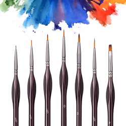 Detail Paint Brush Set, 7 Count, Brown