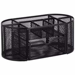 Amazon Basics Mesh Desk Office Organizer Black 9.25"" x 4.53"" x 3.94""