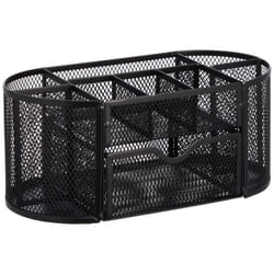 Amazon Basics Mesh Desk Office Organizer  Black  9.25"" x 4.53"" x 3.94""