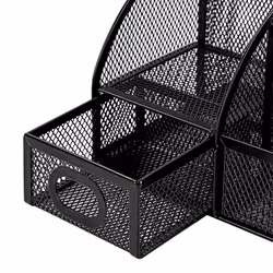 Amazon Basics Mesh Pen Holder and Organizer  Black  9.1"" x 5.9"" x 5.5''