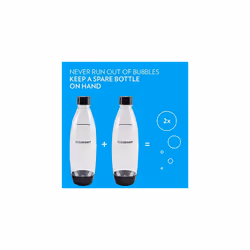 SodaStream Black 1L Slim Carbonating Bottles Twin Pack, Pack of 2