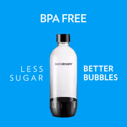 SodaStream Classic Dishwasher Safe 1L Carbonating Bottle  Pack of 2 (Black)