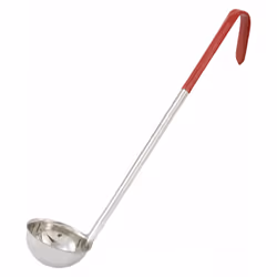 Winco 2 Oz. Red Ladle Stainless Steel LDC-2