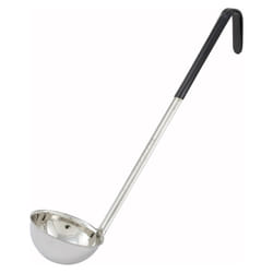Winco Stainless Steel Ladle with Black Handle  6-Ounce  Medium