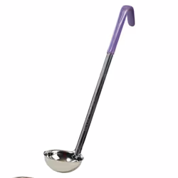Winco One Piece Stainless Steel Ladle 4 Ounce 15.5 Purple