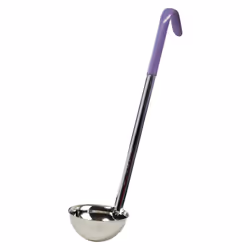 Winco One Piece Stainless Steel Ladle 6 Ounce 15.5 Purple