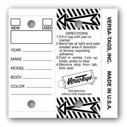 VERSA-TAGS Genuine Key Tags (Half-Pack) 125 Key Tags & Key Rings per Box (White)