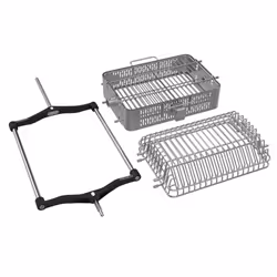 Kamado Joe JoeTisserie Basket Kit, Basket, Black, Silver, Joe Classic Joe and Big Joe JoeTisserie accessory, Kamado Bono