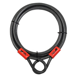 BV 15FT Security Steel Cable with Loops  Braided Steel Flex Cable  Lock Cable 3/8 Inch  for U-Lock and Padlock 2 Pack
