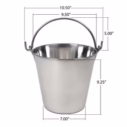 Lindys 8Quart Stainless Steel Bucket  Durable Seamless Bucket for Home  Carry Water or Milk  Fill with Food  Cleaning Bucket