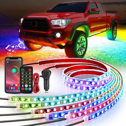 Nilight 6Pcs car Underglow Neon Accent Strip Lights 300 LEDs RgBIc Multi color DIY Sound Active Function Music Mode with APP control and Remote contro
