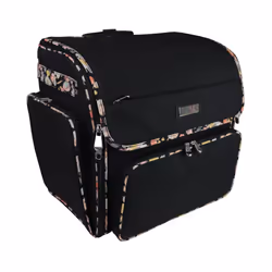 Everything Mary Deluxe Collapsible Rolling Craft Bag Black & Floral - Scrapbook Tote Bag with Wheels for Scrapbooking & Art ...
