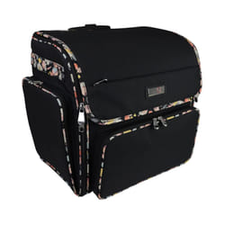 Everything Mary Deluxe Collapsible Rolling Craft Bag  Black & Floral - Scrapbook Tote Bag with Wheels for Scrapbooking & Art - Travel Organizer Storag