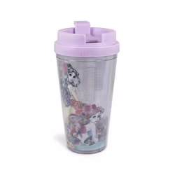 Disney Princesses Double-Walled Plastic Tumbler With Lid | Official Disney Kitchen Accessories | Travel Coffee Mugs Novelty ...