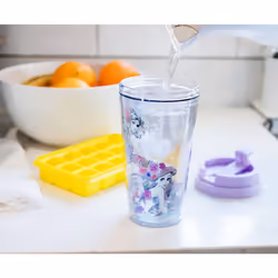 Disney Princesses Double-Walled Plastic Tumbler With Lid | Official Disney Kitchen Accessories | Travel Coffee Mugs  Novelty Drinkware For Home Kitche