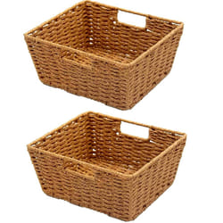 KOVOT Woven Wicker Storage Baskets with Builtin Carry Handles  9.75L x 8.5W x 4.5H (2Pack)