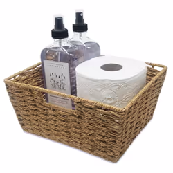 KOVOT Woven Wicker Storage Baskets with Builtin Carry Handles  9.75L x 8.5W x 4.5H (2Pack)