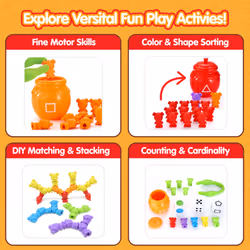 Counting Sorting Bears Toy Set with Matching Sorting Cups Toddler Game for Pre-School Learning Color Recognition STEM Educational Toy-72 Bears, Fine
