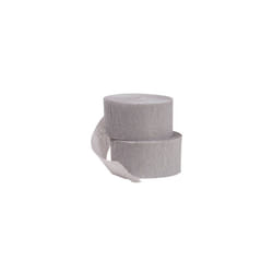 DENNECREPE 2 Rolls Gray Crepe Paper Streamers; 145 Feet Total; Made in USA