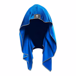 MISSION Cooling Hoodie Towel Mission Blue - Soft Durable Microfiber - Cools Up to 2 Hours - UPF 50 Sun Protection - Machine ...