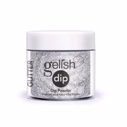 Gelish Powder Dip Collection (Am I Making You Gelish?) Silver Sparkle Nail Dip Powder Nail Silver Sparkle Powder Dip Powder ...