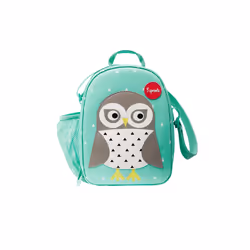 3 Sprouts Owl lunch bag, Lunch bag, Adult, Mint colour, PU leather, Polyester, Image, Boy/Girl
