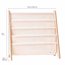 3 Sprouts IRKSLO kids' bookcase 4 shelves Grey Sling bookcase