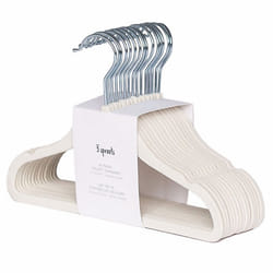 3 Sprouts Cream Velvet Non-Slip Hangers (15 Per Set)