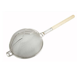 Winco Strainer  14-Inch Diameter  Reinforced Double Mesh  Medium  Nick