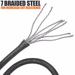 BV Heavy-Duty 30FT Security Cable Lock with Loops - 10mm (3/8 Inch) Cut-Resistant Braided Steel Cable - Versatile & Weatherproof - Bike Lock Cable  Se