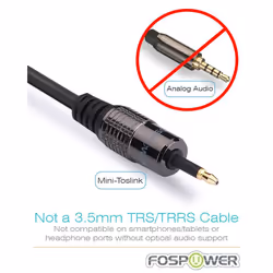 FosPower FOSCBL-2033 audio cable 3 m Mini-TOSLINK TOSLINK Black