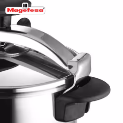 MAGEFESA Star Quick Easy To Use Pressure Cooker  18/10 Stainless Steel  Suitable for induction. Thermodiffusion bottom  3 Security Systems 6 QUART