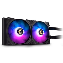 Gigabyte AORUS WATERFORCE 240 AIO Liquid Cooler ARGB lighting display