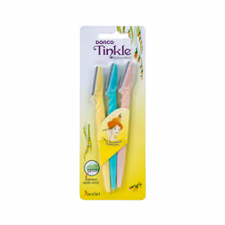 Tinkle Precision Eyebrow Razors - 3-Pack Facial Hair and Peach Fuzz Remover for Smoother Skin and Flawless Eyebrow Shaping