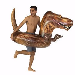PoolCandy Inflatable Jumbo Animal Pool Tube T-Rex 48inch, Brown, Swimming ring, Image, PVC, Man/Woman, 113 kg