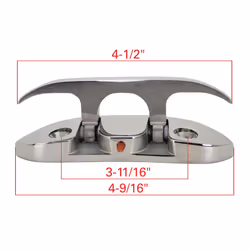 Extreme Max 3006.6631 Folding Stainless Steel Cleat - 4-1/2   , Each