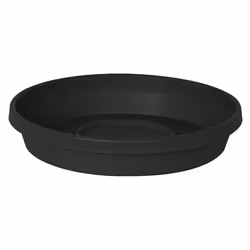 Bloem Terra Pot Round Drain Saucer 14 Black Matte Finish Durable Resin Ribbed Bottom for Indoor and Outdoor Use Garde